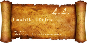 Loschitz Lőrinc névjegykártya